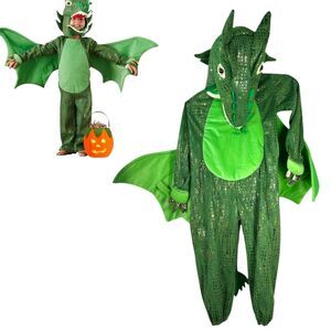 Pottery Barn Kids Green Winged Dragon Costume Youth Size 4 - 6